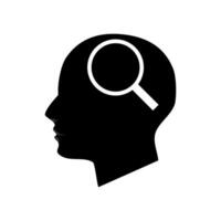 Head thinking search on white background vector