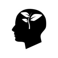 Silhouette of head and tree vector