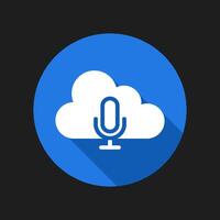 Microphone icon on cloud. isolated on background vector