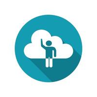 Hi icon on cloud. isolated on white background vector