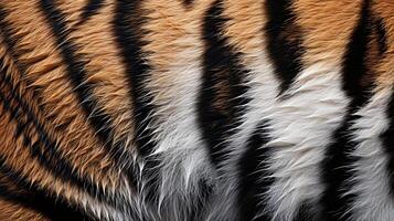 ai generado cerca arriba Tigre rayas modelo textura antecedentes foto