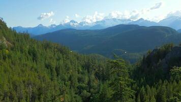 Aerial view of mountains with glaciers near Squamish, British Columbia, Canada. video