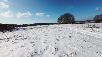 Snow on the mountain plain fpv aerial video