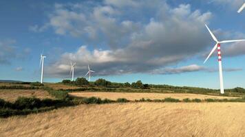 Environmental disfigurement from wind turbines in the mountains video