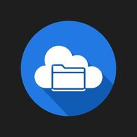 folder icon on cloud. isolated on background vector