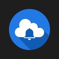 Alarm icon on cloud. isolated on background vector