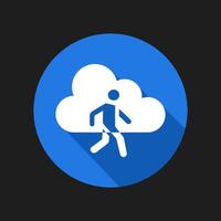 walk icon on cloud. isolated on background vector