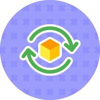 3d rotate 2 Flat Sticker Icon vector