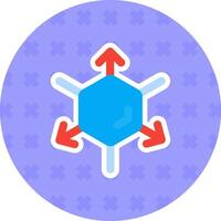 3d coordinate axis Flat Sticker Icon vector