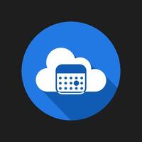 calendar icon on cloud. isolated on background vector