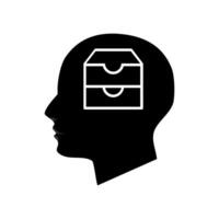 Head silhouette and data storage vector