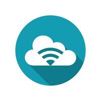 wifi icon on cloud. isolated on white background vector
