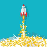 Rockets and coins vector