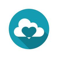 amor icono en nube. aislado en blanco antecedentes vector