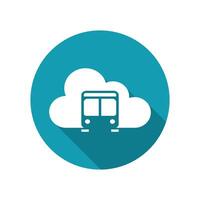 bus icon on cloud. isolated on white background vector