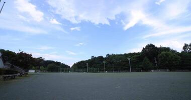 A closed elementary school ground at the country side wide shot video