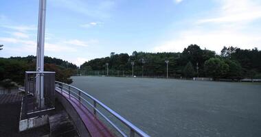 A closed elementary school ground at the country side wide shot video