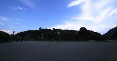 A closed elementary school ground at the country side wide shot video