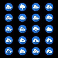 nube informática iconos red íconos conjunto vector