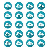 Set of Computer Cloud Related Icons vector