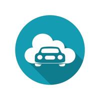 Car icon on cloud. isolated on white background vector