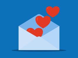 Send love. heart floats out of an envelope. vector