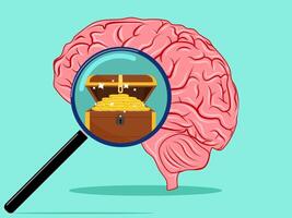 cerebro es un tesoro. el concepto de el cerebro vector