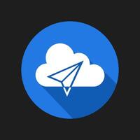 message icon on cloud. isolated on background vector