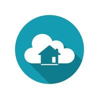 Home icon on cloud. isolated on white background vector