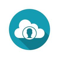 User icon on cloud. isolated on white background vector