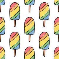 Seamless pattern with ice cream doodle for decorative print, wrapping paper, greeting cards, wallpaper and fabric vector