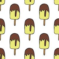 Seamless pattern with ice cream doodle for decorative print, wrapping paper, greeting cards, wallpaper and fabric vector