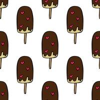 Seamless pattern with ice cream doodle for decorative print, wrapping paper, greeting cards, wallpaper and fabric vector