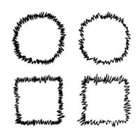 mano dibujado marco clipart. tinta Escribiendo colocar. elementos para diseño vector