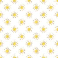 Seamless pattern with sun doodle for decorative print, wrapping paper, greeting cards, wallpaper and fabric vector