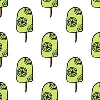 Seamless pattern with ice cream doodle for decorative print, wrapping paper, greeting cards, wallpaper and fabric vector