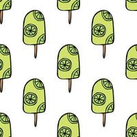 Seamless pattern with ice cream doodle for decorative print, wrapping paper, greeting cards, wallpaper and fabric vector