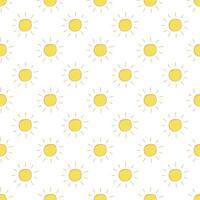 Seamless pattern with sun doodle for decorative print, wrapping paper, greeting cards, wallpaper and fabric vector