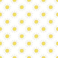 Seamless pattern with sun doodle for decorative print, wrapping paper, greeting cards, wallpaper and fabric vector