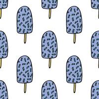 Seamless pattern with ice cream doodle for decorative print, wrapping paper, greeting cards, wallpaper and fabric vector