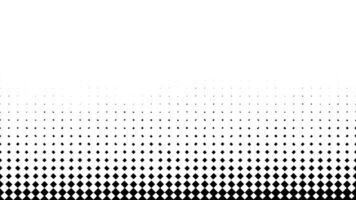 abstract zwart en wit optisch illusie met veel wit ruiten aan het bedekken zwart achtergrond van top naar onderkant. animatie. monochroom grafisch beweging, rijen van ruiten vallend omlaag. video