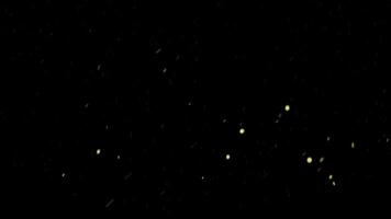 Beautiful abstract background of small shining particles flying slowly on the black background. Animation. Particles are looking like a snowflake video