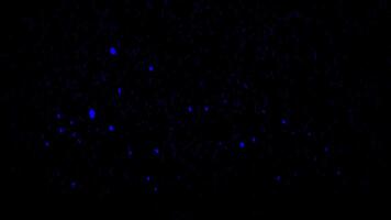 Beautiful magic sparks of blue color rising up in the air. Animation. Abstract isolated glowing particles on black background flying up. video