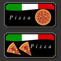 Illustration on theme big hot tasty pizza to pizzeria menu vector