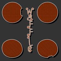 Illustration on theme big kit different types biscuit waffle with cell, dessert cookie vector