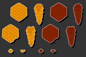 Illustration on theme big kit different types cone waffle with bubbles for dessert biscuit vector