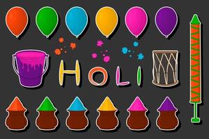 Beautiful illustration on theme of celebrating annual holiday Holi vector