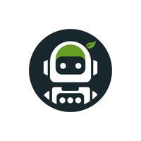 Eco friendly robot icon Pro Vector