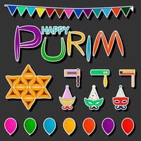 hermosa ilustración en tema de celebrando anual fiesta Purim vector