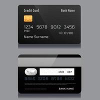 negro crédito tarjeta digno vector
